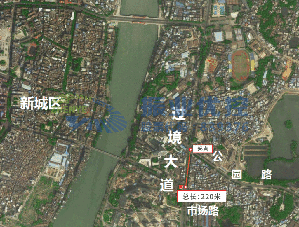 圖1 過境大道區(qū)域圖