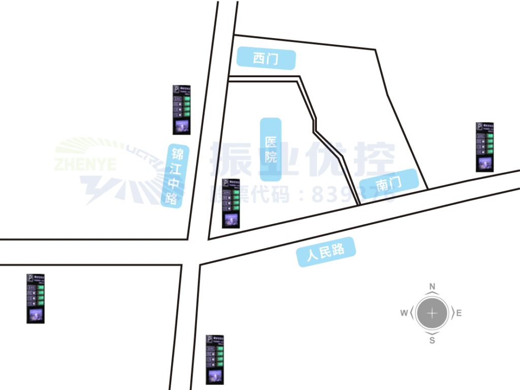 圖10 醫(yī)院周邊誘導屏分布圖