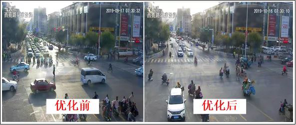 圖12 西苑路優(yōu)化前后對比圖