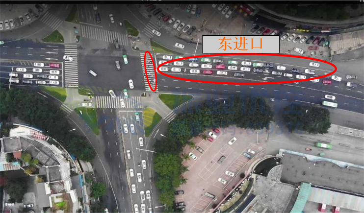 圖13 人車沖突得到分離及東進(jìn)口車輛排隊(duì)長度減少