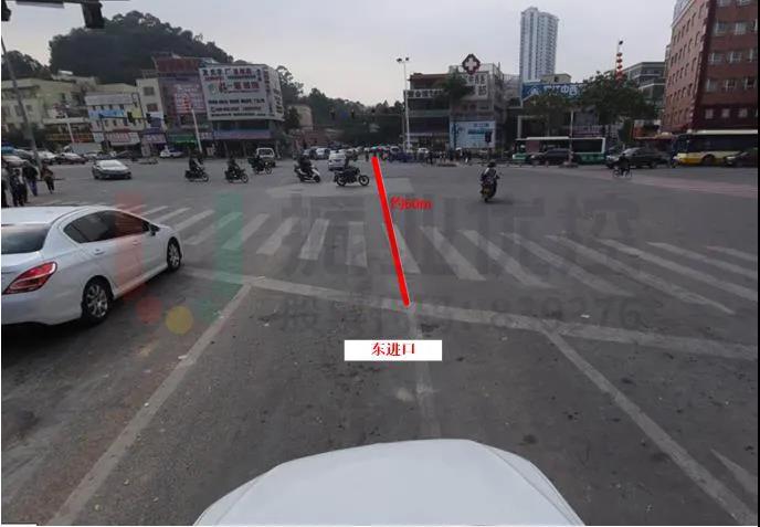 圖6 東進口停車線視角(優(yōu)化前)