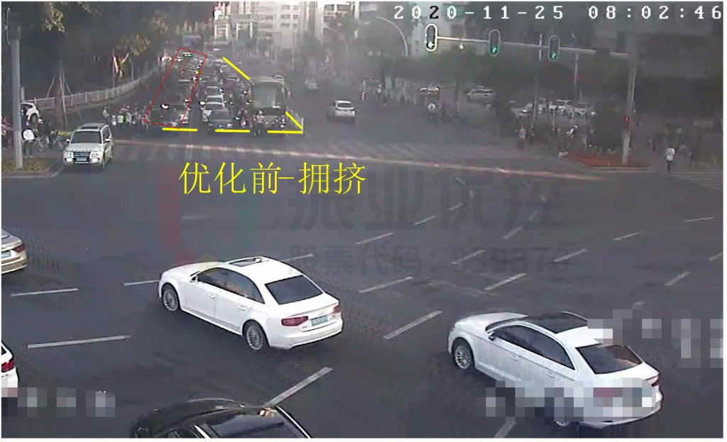 圖11 北進口運行情況截面圖（優(yōu)化前）