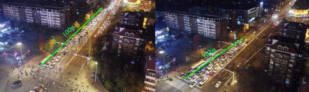 圖13 路口北進(jìn)口排隊(duì)明顯縮短(優(yōu)化后)