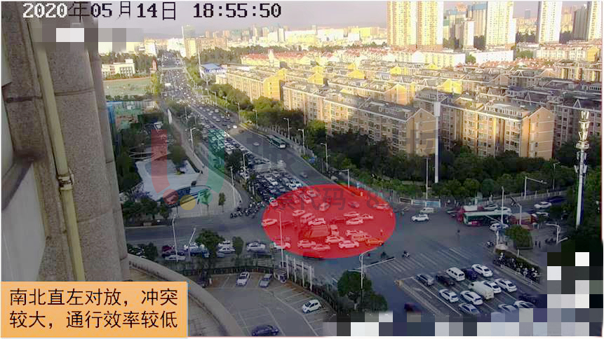 圖4 南北方向車流沖突現(xiàn)象