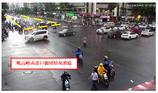 圖12 長江-天山路口南北進口擁堵情況得到緩解(優(yōu)化后)