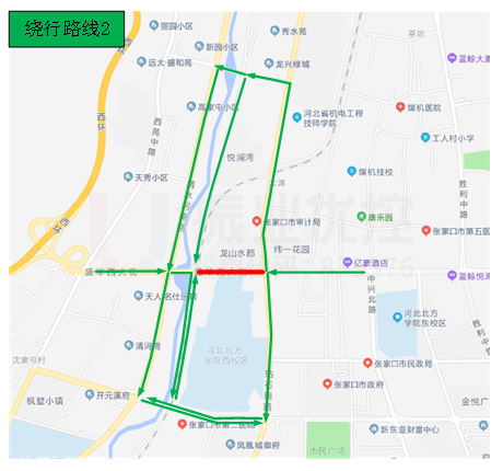 圖7 盛華大街(濱河路-鉆石路)繞行路線示意圖