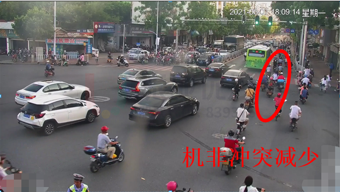 圖10 機非沖突減少(優(yōu)化后)