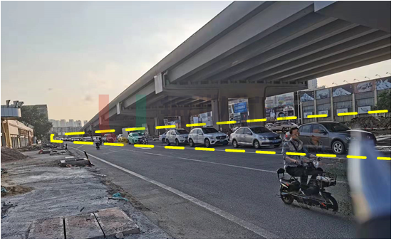 圖5 黃河-華山路口西左轉(zhuǎn)、掉頭車流激增