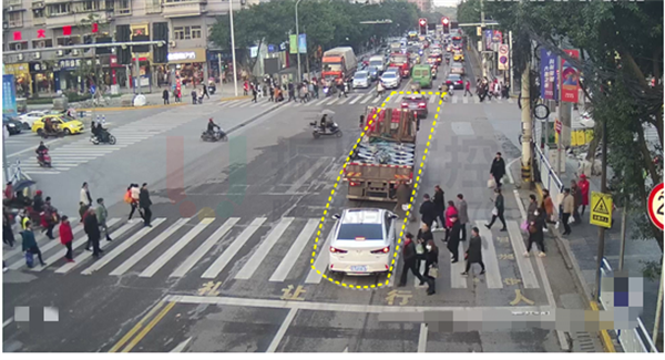 圖8 歇馬正街路口碚青路尾車(chē)沖突現(xiàn)象