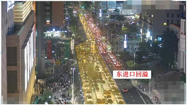 圖6 長平-金環(huán)路口東進口存在回溢