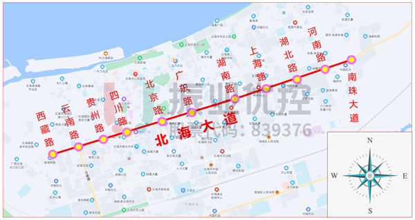 圖1 北海大道(西藏路-南珠大道)地理位置圖