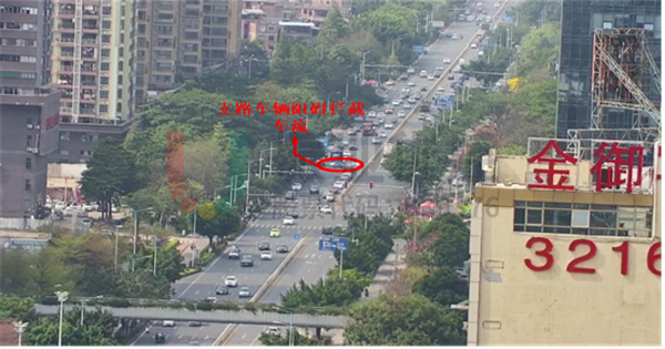 圖4 廣清大道支路車輛阻礙圖
